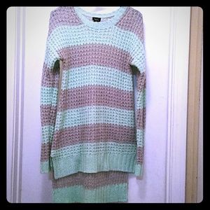 Rue 21 Mint green and gray waffle sweater